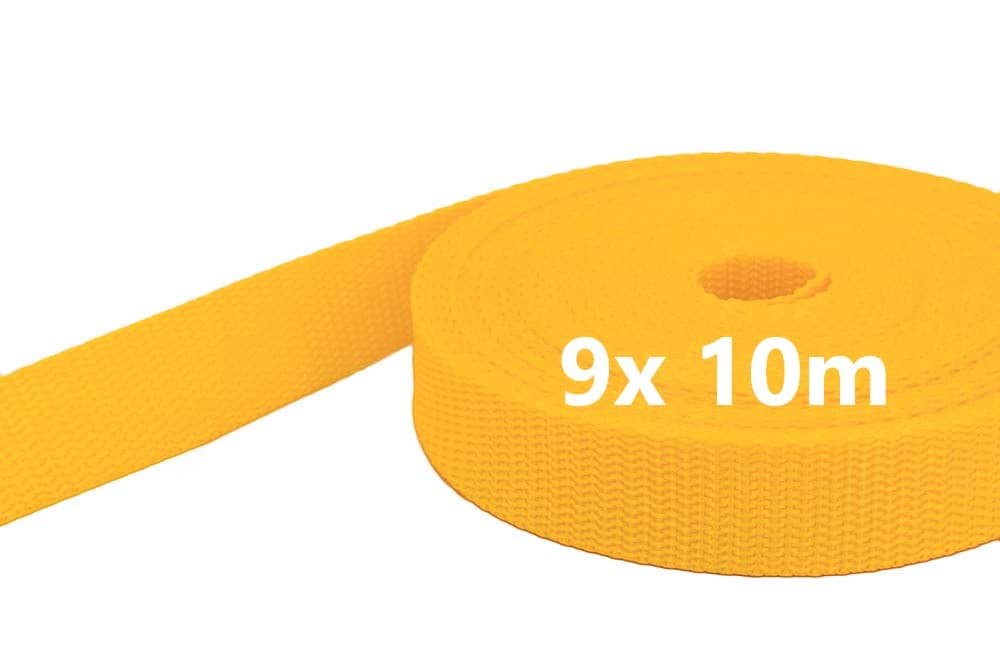 Bild von Sonderposten 30mm breites PP-Gurtband 1,4mm stark, 90m - gelb (UV) *verschmutzt*