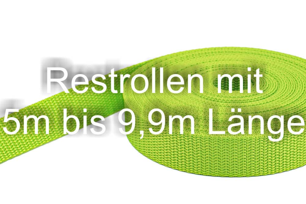 Bild von Restpostenbox 30mm breites PP-Gurtband 1,4mm stark, 25m - limone (UV)