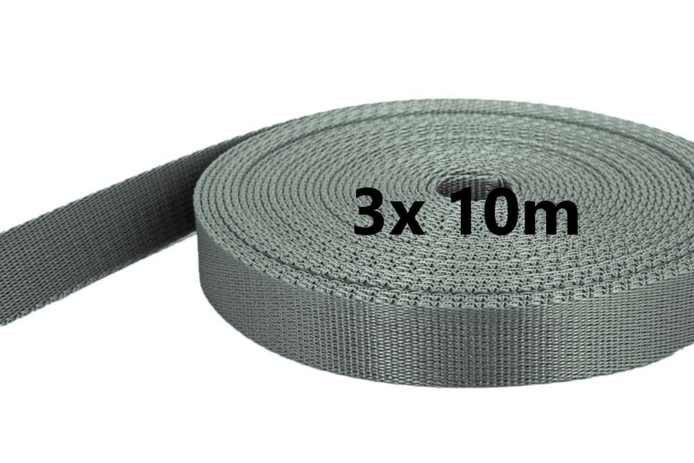 Bild von Sonderposten 20mm breites PP-Gurtband 2,0mm stark, 30m - anthrazit (UV) *verschmutzt*