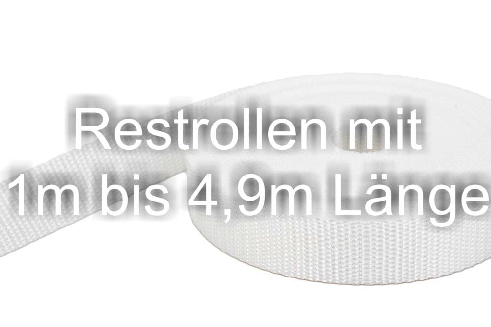 Bild von Restpostenbox 50mm breites PP-Gurtband 1,4mm stark, 25m - weiß (UV)