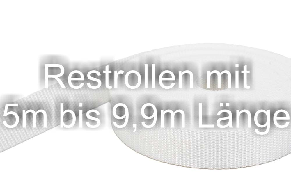 Bild von Restpostenbox 50mm breites PP-Gurtband, 1,4mm stark, 25m - weiß (UV)