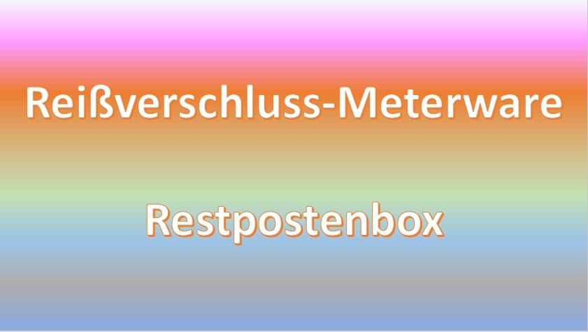 Bild von Restpostenbox 10mm Endlosreißverschluss - 4 verschiedene Farben - 15m