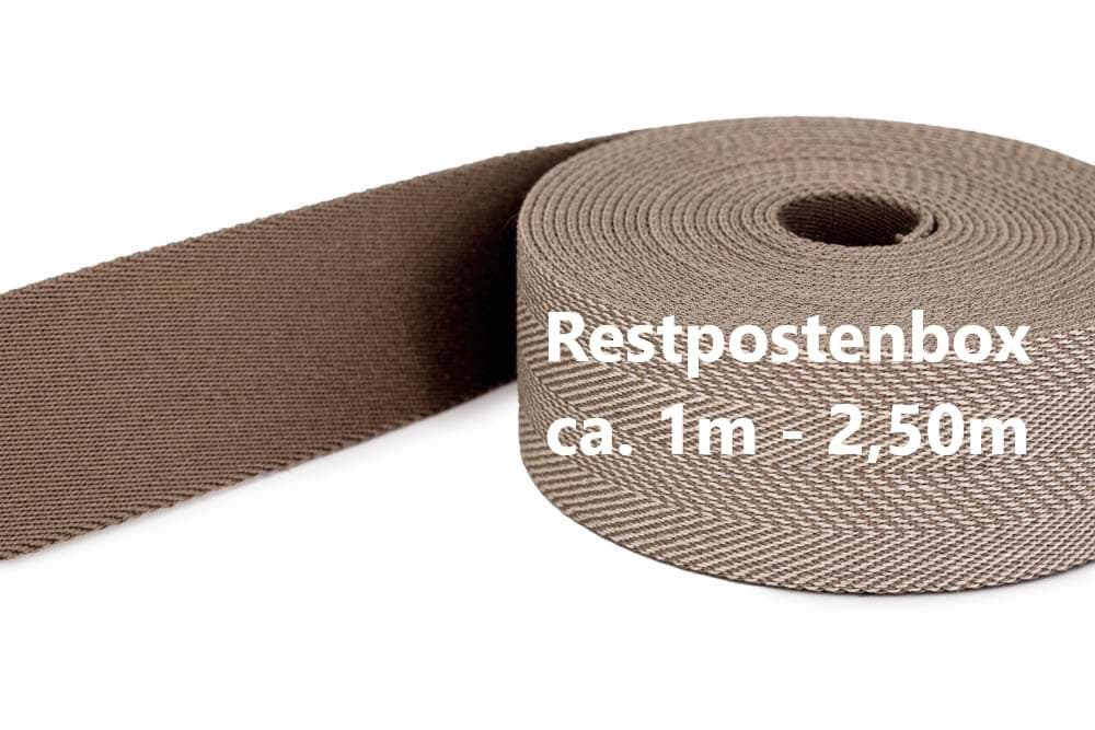 Bild von Restpostenbox Gürtelband / Taschenband - 40mm breit - Fischgrät natur 260 - 10m