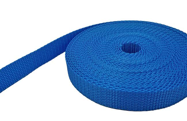 Bild von 10m PP Gurtband - 20mm breit - 1,4mm stark - blau (UV)