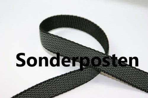 Bild von Sonderposten gummiertes PP-Gurtband, 25mm breit - schwarz, - 16m *verschmutzt*