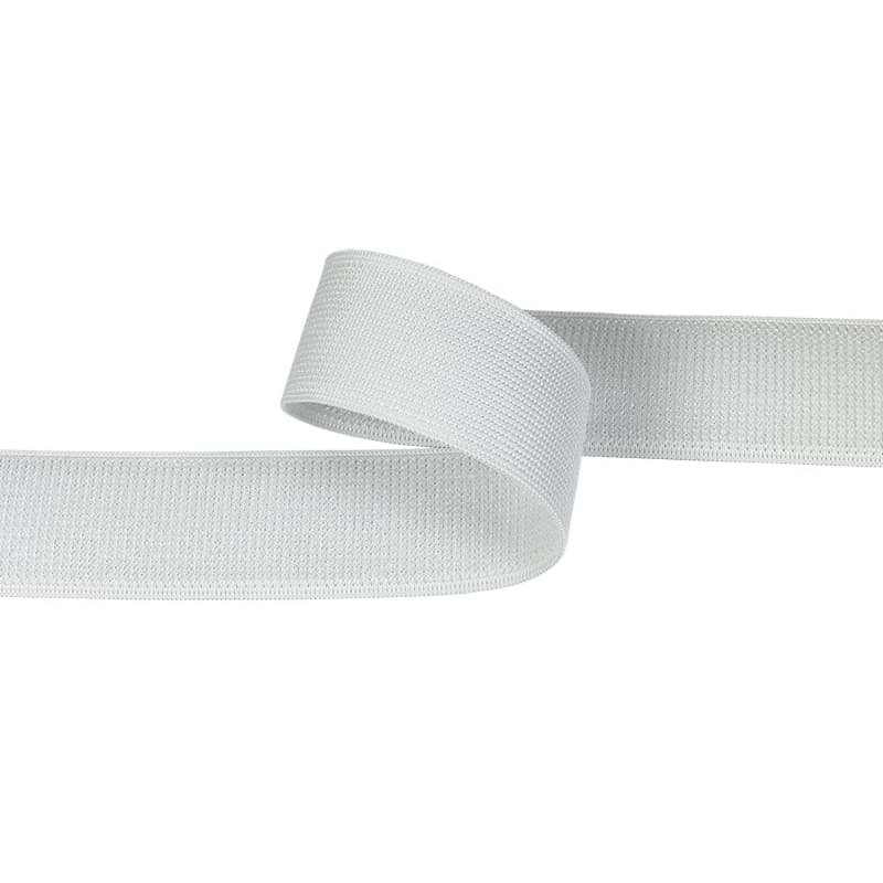 Bild von Elastisches Flauschband - 26mm breit - Weiß - 18m Rolle