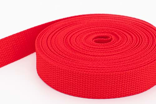 Bild von 10m PP Gurtband - 20mm breit - 1,2mm stark - rot (UV)