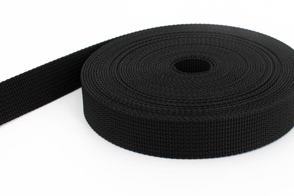 Bild von 10m PP Gurtband - 30mm breit - 1,8mm stark - schwarz (UV)