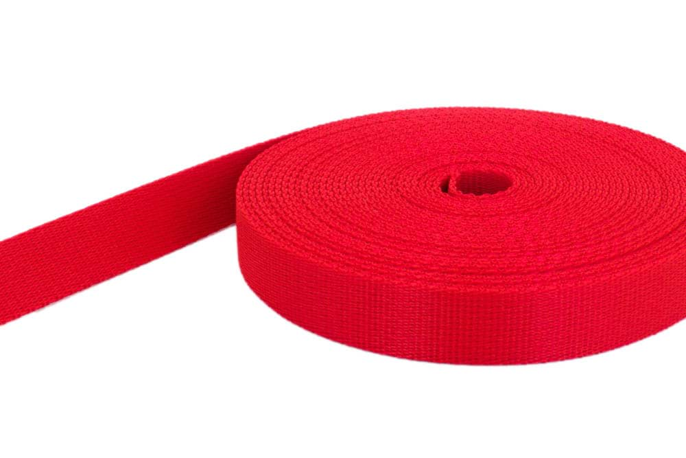 Bild von 50m PP Gurtband - 20mm breit - 2mm stark - rot (UV) *ABVERKAUF*