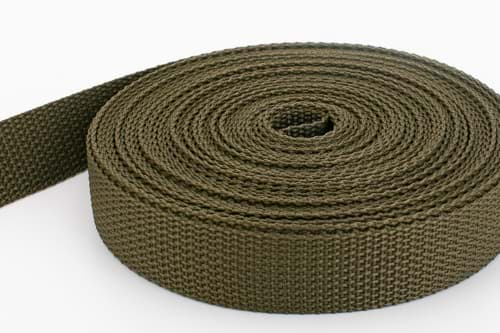 Bild von 50m PP Gurtband - 30mm breit - 1,2mm stark - khaki (UV) *ABVERKAUF*