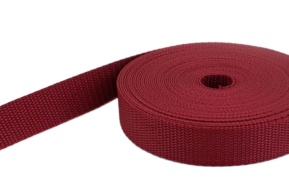 Bild von 50m PP Gurtband - 10mm breit - 1,4mm stark - bordeaux (UV) *ABVERKAUF*