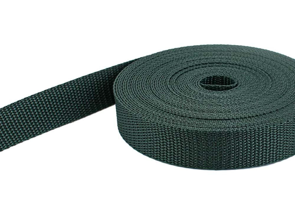 Bild von 50m PP Gurtband - 50mm breit - 1,4mm stark - dunkelgrün (UV) *ABVERKAUF*