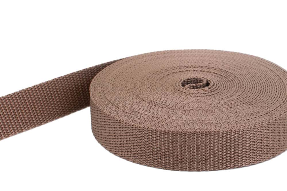 Bild von 50m PP Gurtband - 10mm breit - 1,4mm stark - hellbraun (UV) *ABVERKAUF*