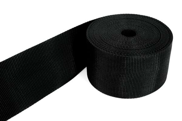 Bild von 50m PP Gurtband - 80mm breit - 1,4mm stark - schwarz (UV) *ABVERKAUF*