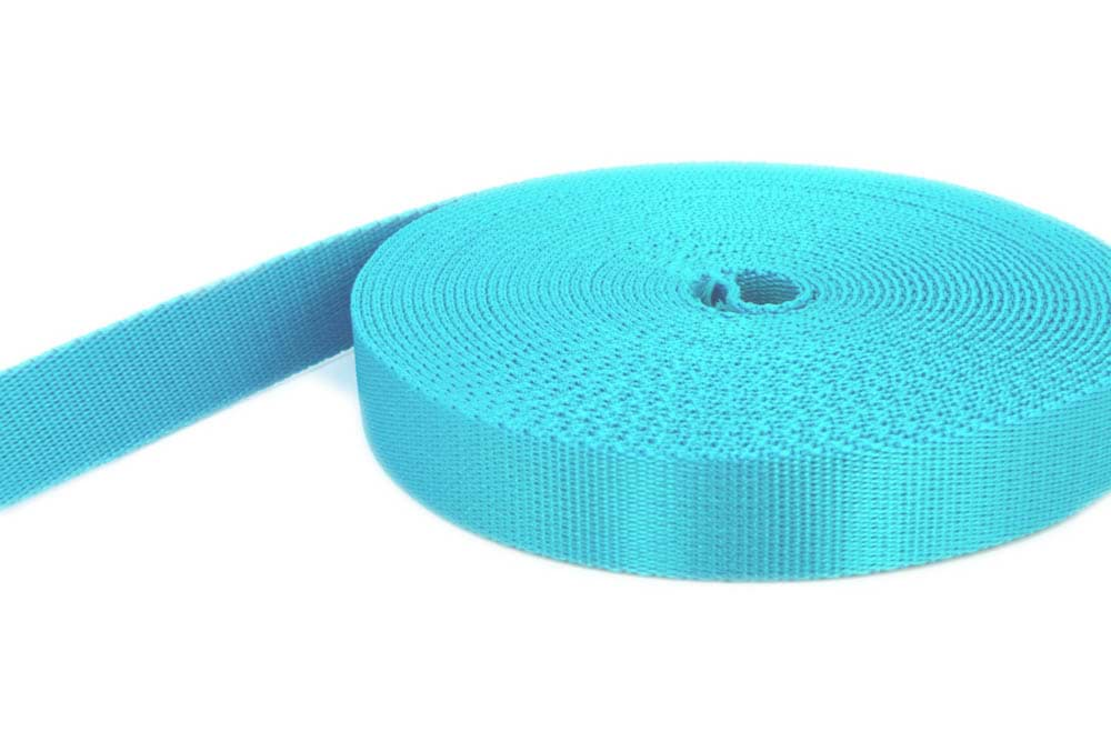 Bild von 10m PP Gurtband - 25mm breit - 2mm stark - türkis (UV) *ABVERKAUF*