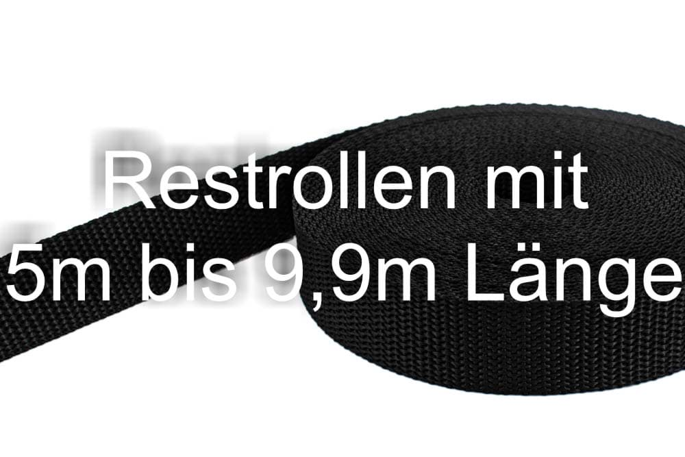 Bild von Restpostenbox 30mm breites PP-Gurtband 1,4mm, 25m, schwarz (UV)