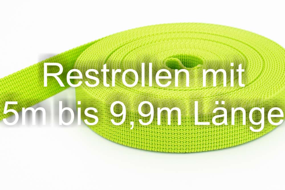 Bild von Restpostenbox 40mm breites PP-Gurtband 1,8mm stark, 22,8m - limone (UV)