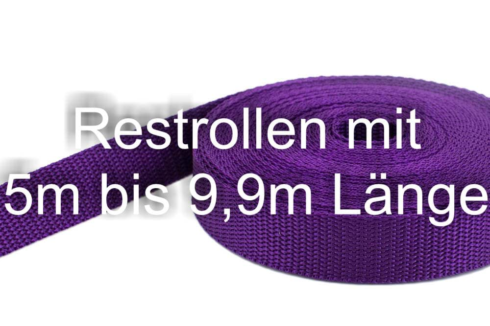 Bild von Restpostenbox 30mm breites PP-Gurtband 1,4mm stark, 25m - lila (UV)