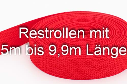 Bild von Restpostenbox 40mm breites PP-Gurtband 1,2mm stark, 25m - rot (UV)