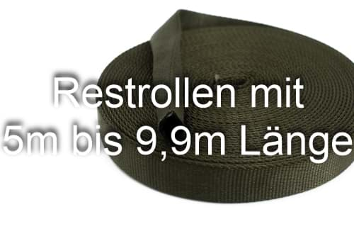 Bild von Restrollen 20mm breites Schlauchgurtband, 25m - khaki gescheckt (UV)