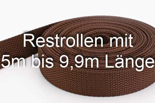 Bild von Restpostenbox 40mm breites PP-Gurtband 1,2mm stark, 25m - braun (UV)