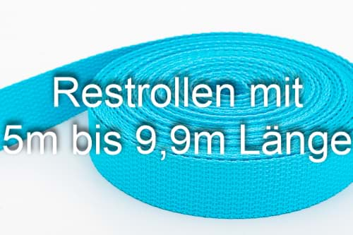 Bild von Restpostenbox 20mm breites PP-Gurtband 1,2mm stark, 25m - türkis (UV)