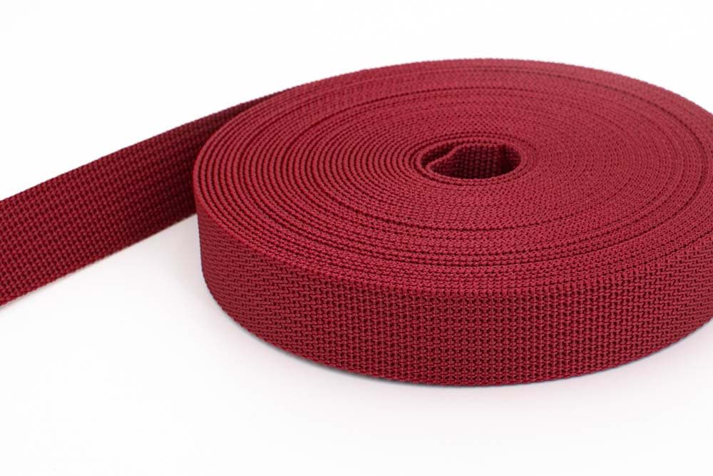 Bild von 10m PP Gurtband - 30mm breit - 1,8mm stark - bordeaux (UV) *ABVERKAUF*