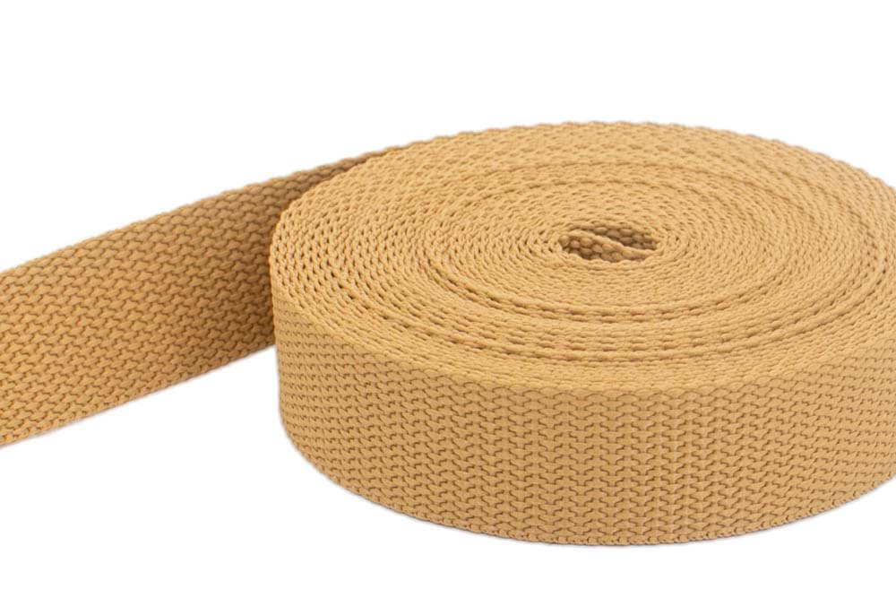 Bild von 50m PP Gurtband - 25mm breit - 1,4mm stark - dunkelbeige (UV)