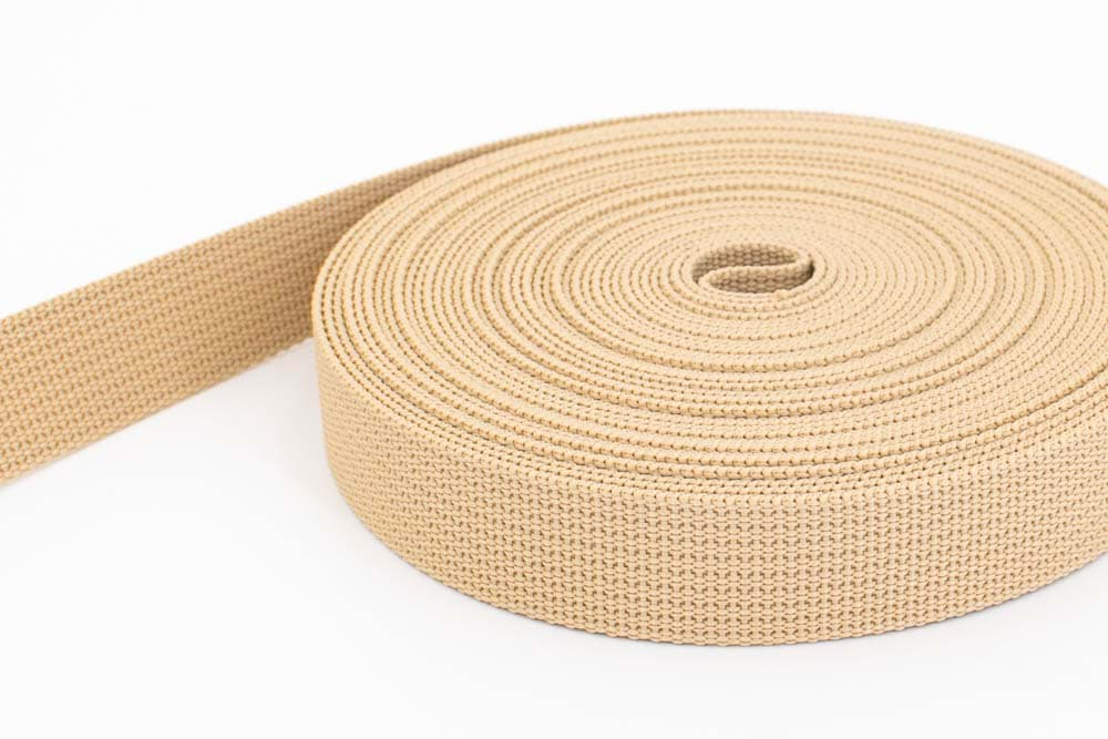 Bild von 50m PP Gurtband - 25mm breit - 1,8mm stark - beige (UV)