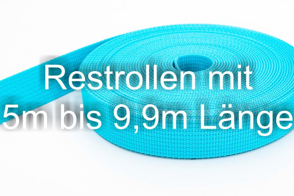 Bild von Restpostenbox 40mm breites PP-Gurtband 1,8mm stark, 25m - türkis (UV)