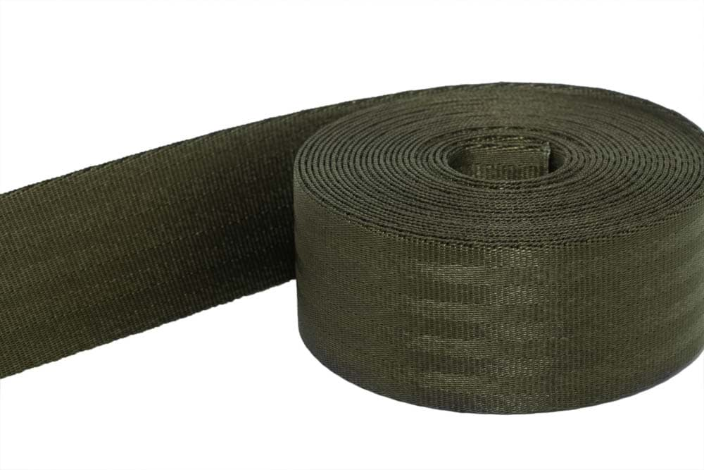 Bild von 50m Sicherheitsgurtband khaki aus Polyamid, 38mm breit - bis 1,5t belastbar