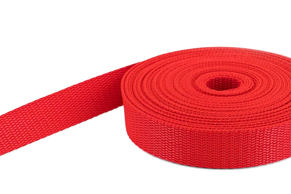 Bild von 50m PP Gurtband - 10mm breit - 1,4mm stark - rot (UV)