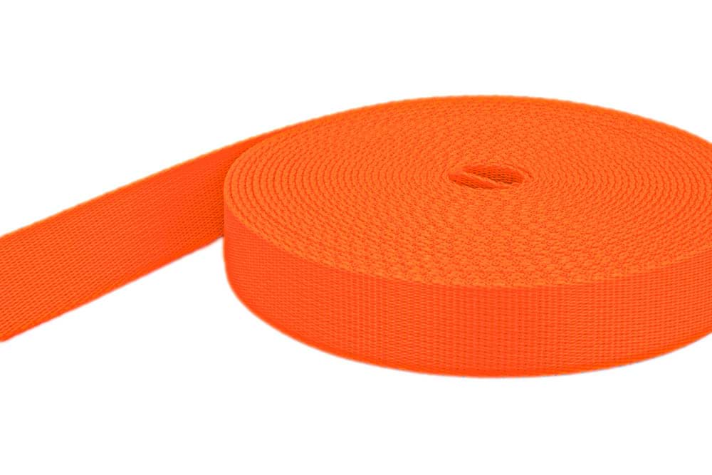 Bild von 50m PP Gurtband - 25mm breit - 2mm stark - orange (UV)