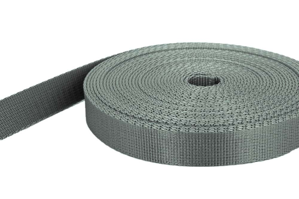 Bild von 50m PP Gurtband - 25mm breit - 2mm stark - anthrazit (UV)