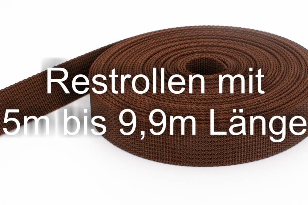 Bild von Restpostenbox 30mm breites PP-Gurtband 1,8mm stark, 25m - braun (UV)