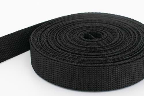 Bild von 50m PP Gurtband - 20mm breit - 1,2mm stark - schwarz (UV)